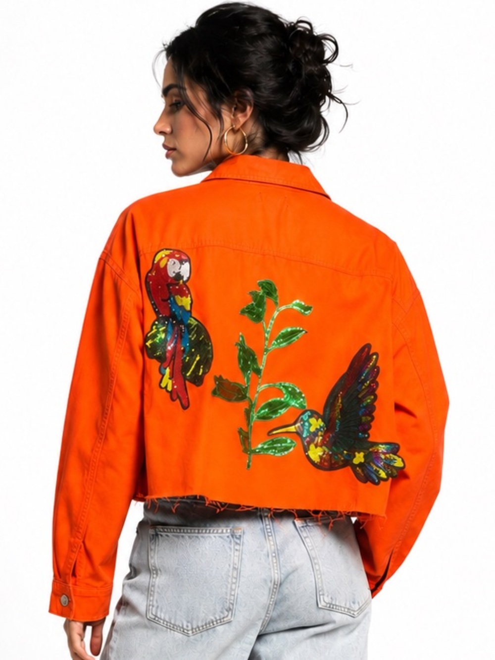 Topshop jacket Upcycle by adding patch  for a unique look Ptp 23 size 4-6